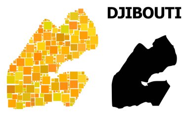 Cibuti altın kare Mozaik Haritası