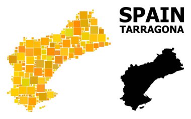 Tarragona Ili altın kare Mozaik Haritası
