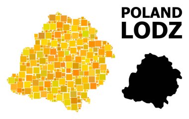 Lodz Eyaleti altın kare desen Haritası