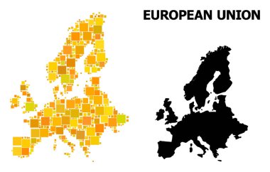 Euro Union altın kare Mozaik Haritası
