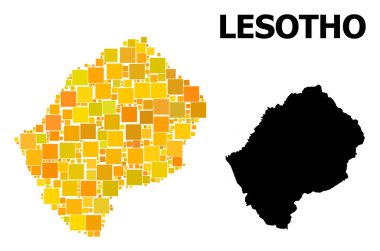 Lesotho altın kare Mozaik Haritası