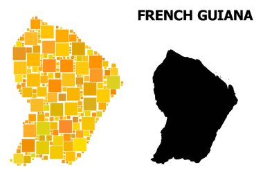 Fransız Guyanası altın kare Mozaik Haritası