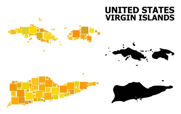 Mapa de las Islas Vírgenes Americanas — Vector de stock