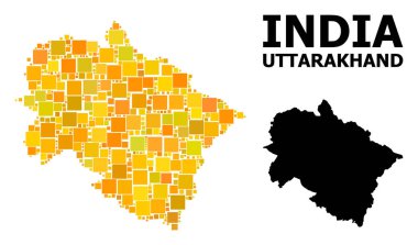 Uttarakhand devlet altın kare Mozaik Haritası