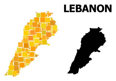 Lübnan altın kare Mozaik Haritası
