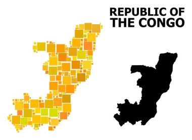 Kongo Cumhuriyeti altın kare Mozaik Haritası
