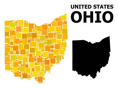 Ohio Eyaleti altın kare Mozaik Haritası