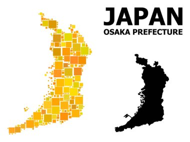 Osaka Prefecture altın kare desen Haritası