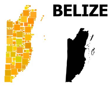 Belize altın kare Mozaik Haritası