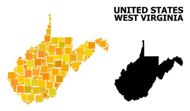 Batı Virginia devlet altın kare desen Haritası