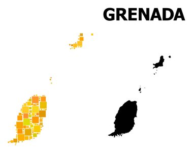 Grenada Adaları altın kare desen Haritası