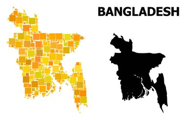 Bangladeş altın kare desen Haritası