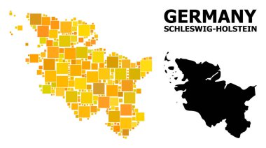 Schleswig-Holstein devlet altın kare Mozaik Haritası