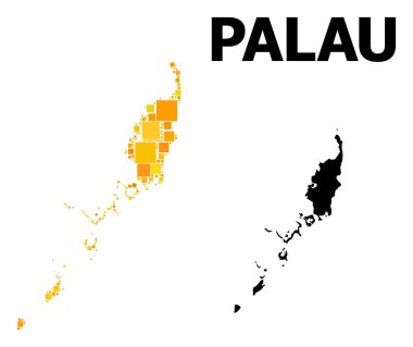 Palau Adaları altın kare Mozaik Haritası