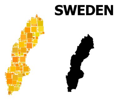 Isveç altın kare Mozaik Haritası