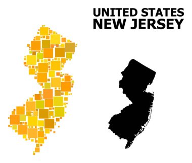 New Jersey eyaleti altın kare desen Haritası