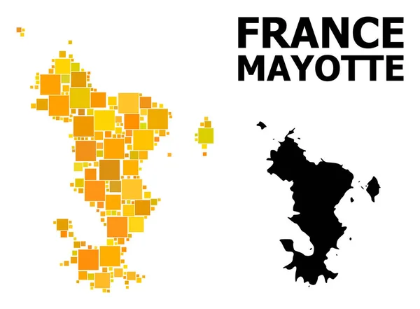 Guld torget mönster karta över Mayotte Islands — Stock vektor