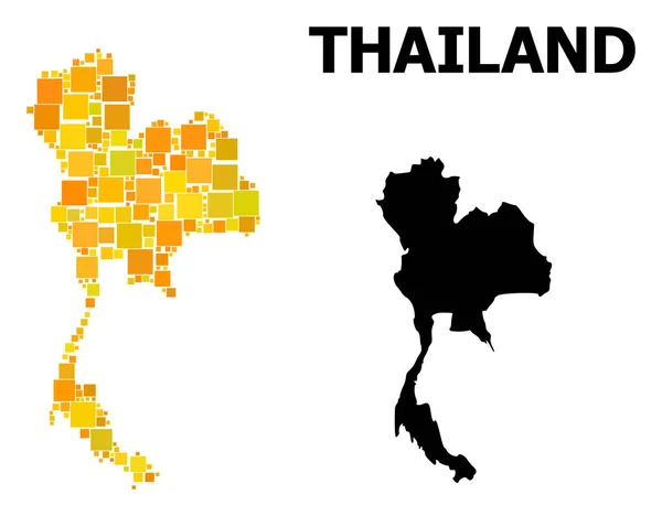 Золотая площадь на карте Таиланда — стоковый вектор