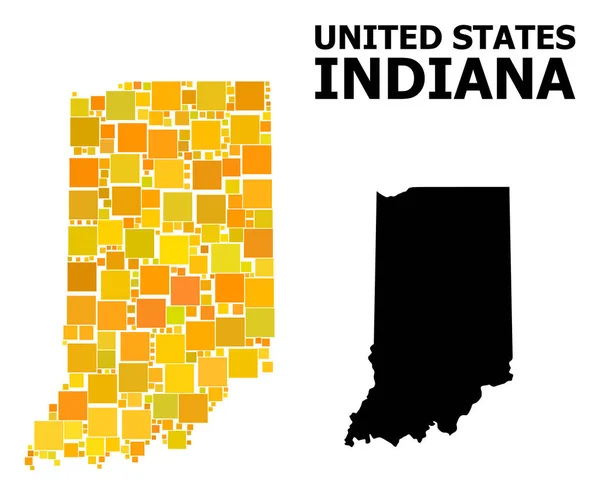 Golden Square Pattern Mappa di Indiana State — Vettoriale Stock