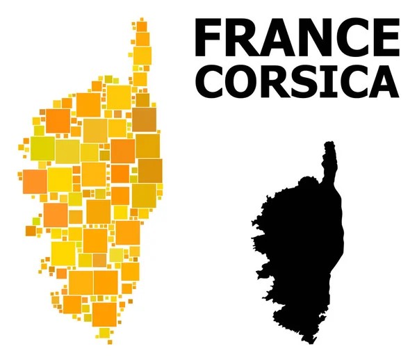 Golden Square mönster karta över Korsika — Stock vektor