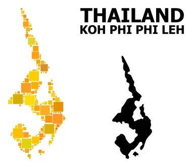 Koh Phi Leh altın kare Mozaik Haritası