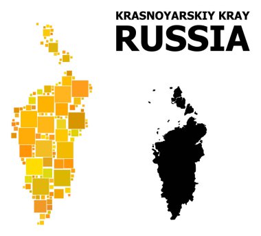 Krasnoyarskiy Kray altın kare Mozaik Haritası