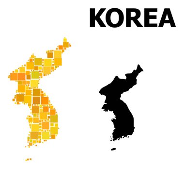 Kore altın kare Mozaik Haritası