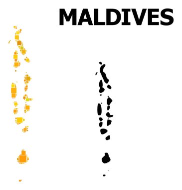 Maldivler altın kare Mozaik Haritası