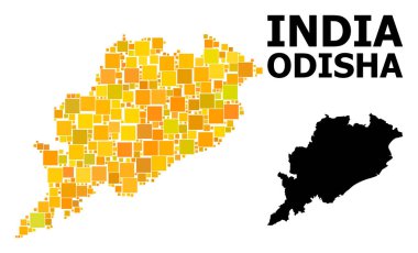 Odisha Eyaleti altın kare Mozaik Haritası