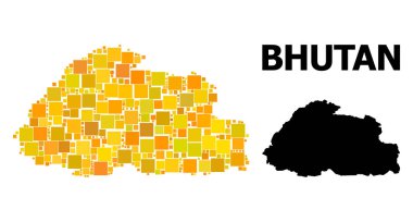Bhutan altın kare Mozaik Haritası