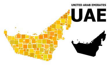 Birleşik Arap Emirlikleri altın kare desen Haritası