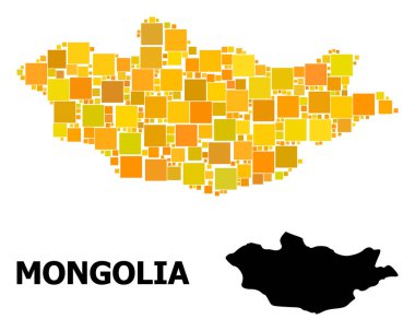 Moğolistan altın kare Mozaik Haritası