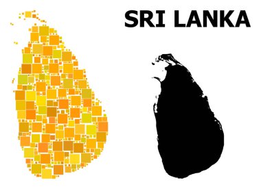 Sri Lanka altın kare Mozaik Haritası