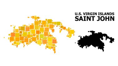 Altın kare desen Saint John Adası Haritası