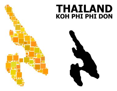 Koh Phi Don altın kare desen Haritası