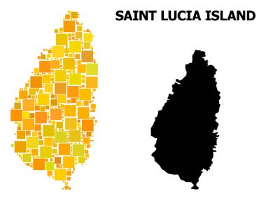 Golden Square desen Saint Lucia Adası Haritası
