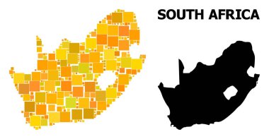 Güney Afrika Cumhuriyeti altın kare Mozaik Haritası