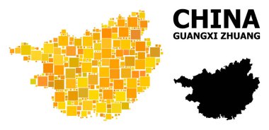 Guangxi Zhuang Region altın kare desen Haritası