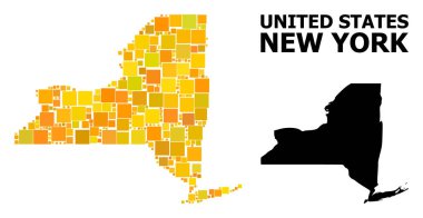 New York Eyaleti altın kare Mozaik Haritası