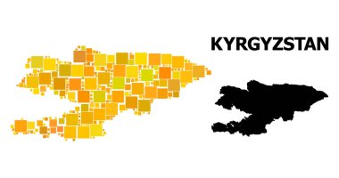 Kırgızistan altın kare desen Haritası