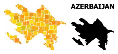 Azerbaycan altın kare Mozaik Haritası