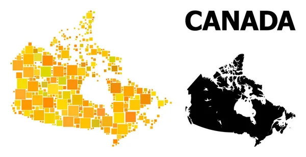 Golden Square Pattern Mapa do Canadá —  Vetores de Stock