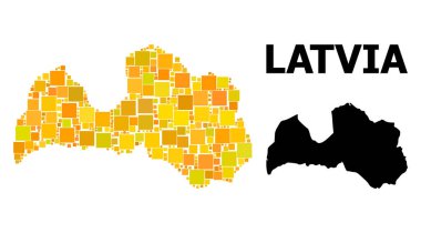 Letonya altın kare desen Haritası