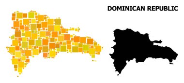 Dominik Cumhuriyeti altın kare desen Haritası