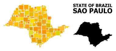 Sao Paulo devlet altın kare desen Haritası