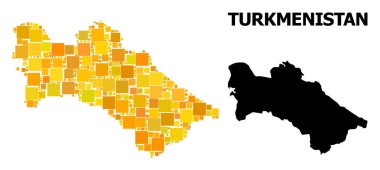 Türkmenistan altın kare Mozaik Haritası