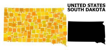 Güney Dakota Eyaleti altın kare desen Haritası