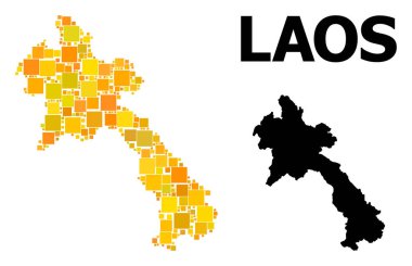 Altın kare model Laos Haritası