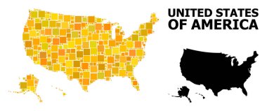 ABD toprakları altın kare desen Haritası