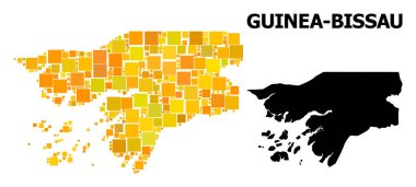 Gine-Bissau altın kare Mozaik Haritası